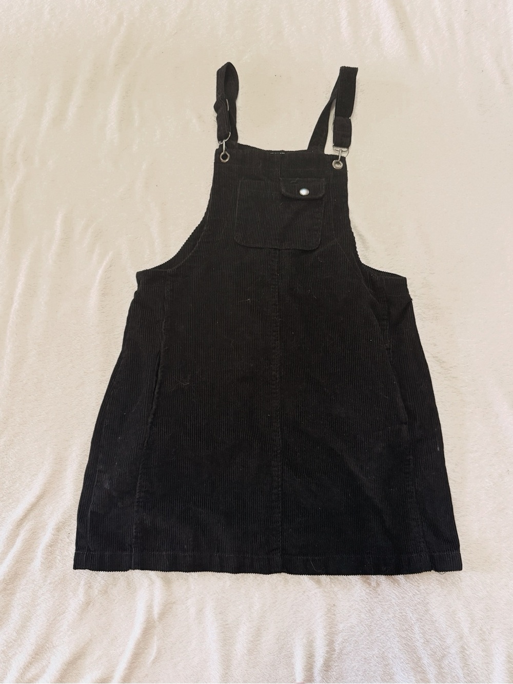 Jolt Black Corduroy Overall Mini Dress